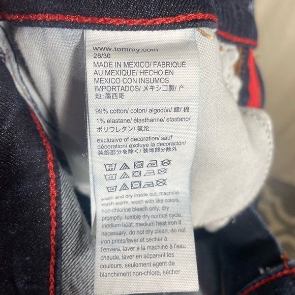 Tommy Hilfiger Jeans Men's 28/30 Dark Denim Jeans Blue - Picture 8 of 10